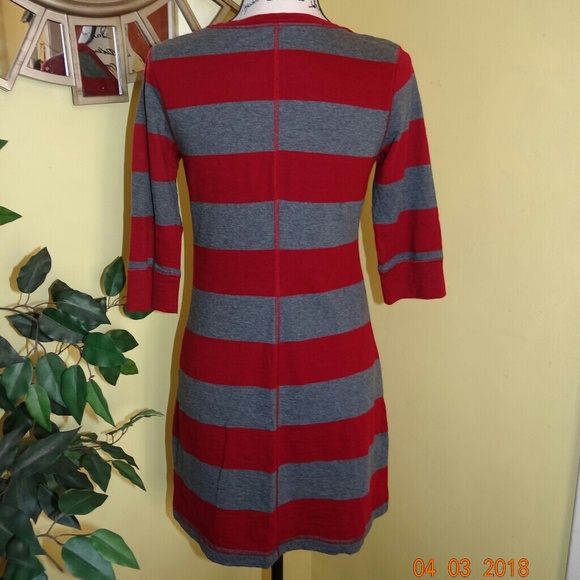 Mossimo Gray Burgundy Stripped Dress - Picture 3 of 4